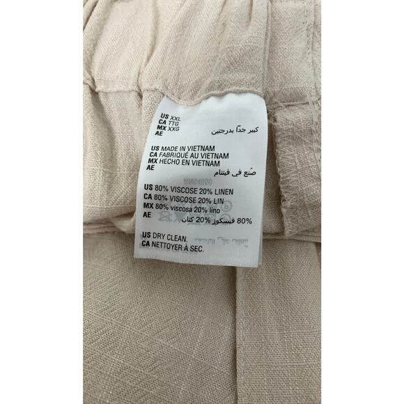 Bar III Womens Tie-Waist Paperbag Ankle Pants Beige Sz 2XL W Pockets Light Beige - Picture 8 of 8